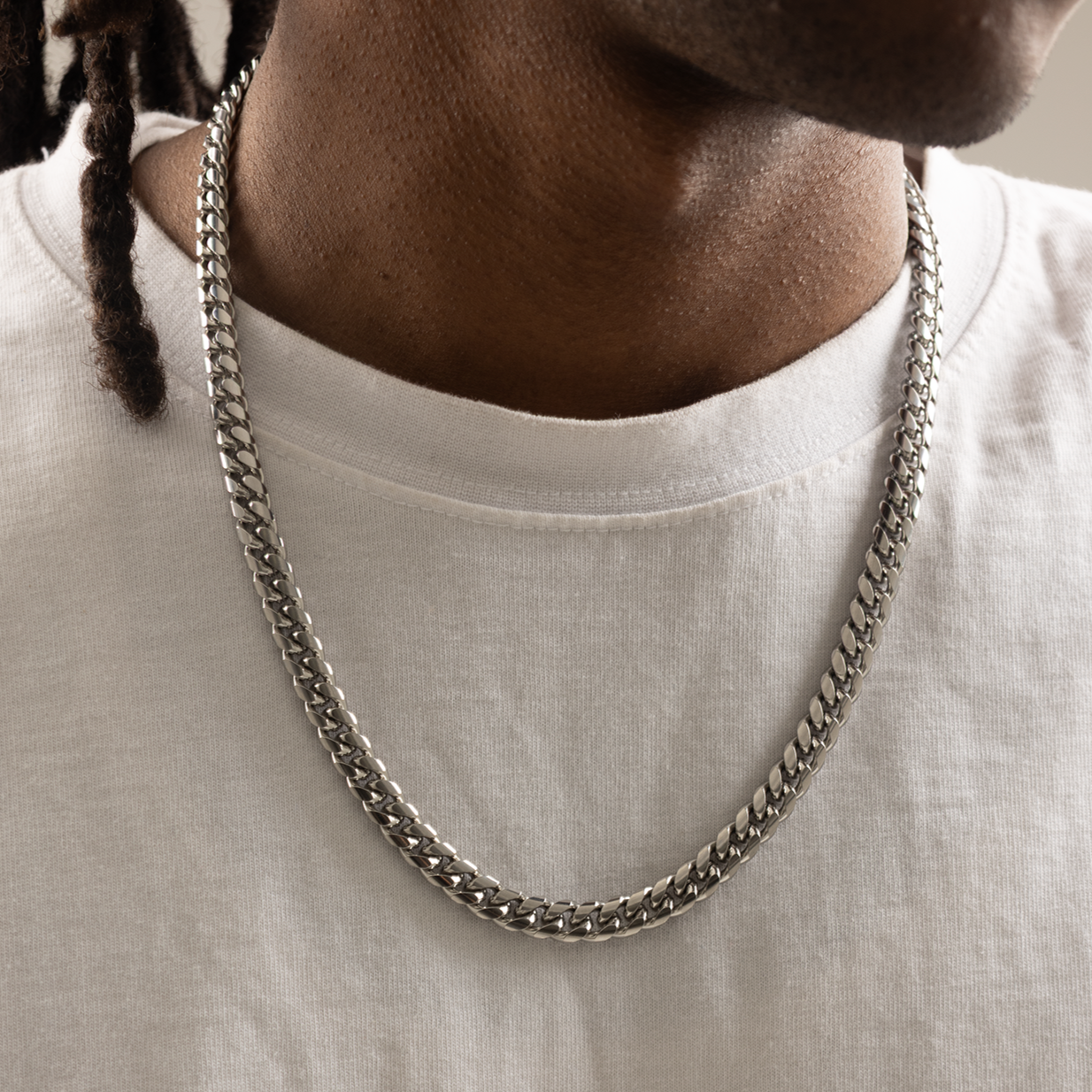 Slim Cuban 8 mm Plata