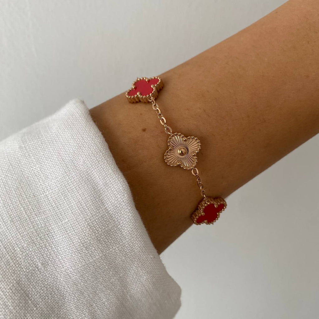 Pulsera Trébol Red Gold