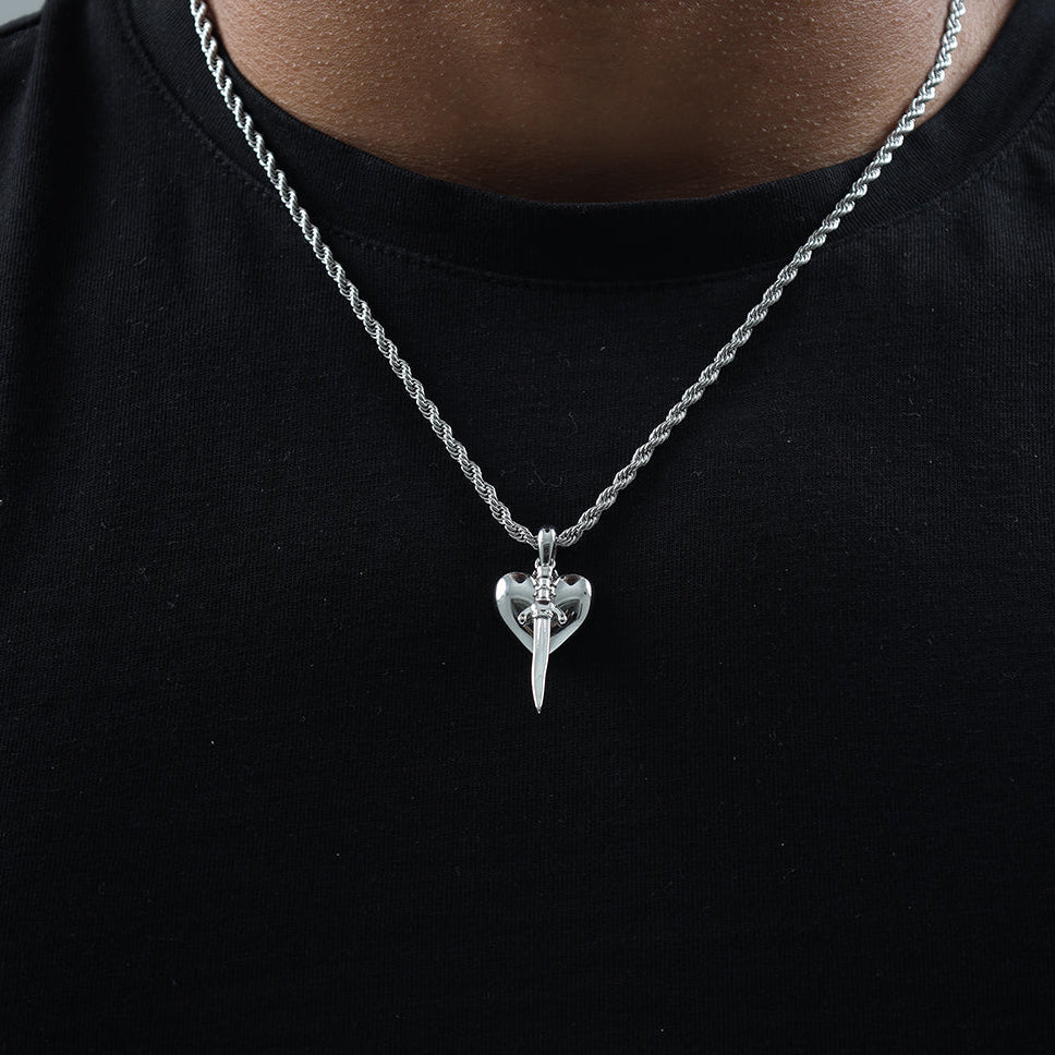 Double Dagger Heart Plata